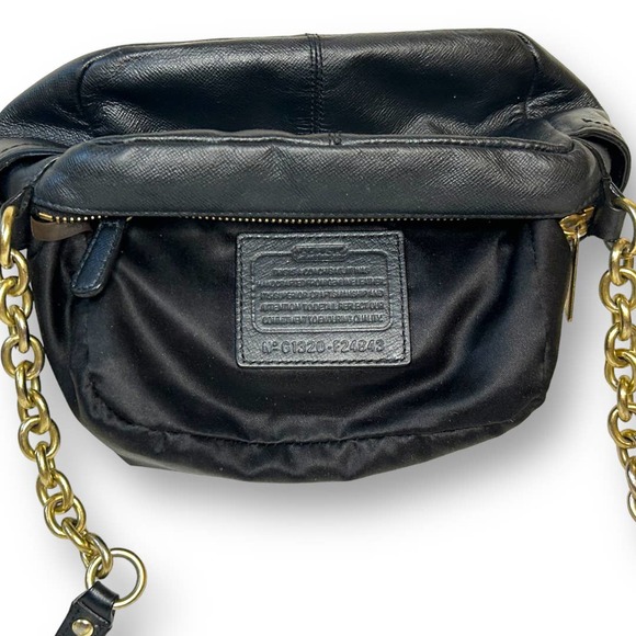 Coach Black Campbell Turnlock Leather Crossbody Camera Bag Chain Strap F24843 - Picture 13 of 14